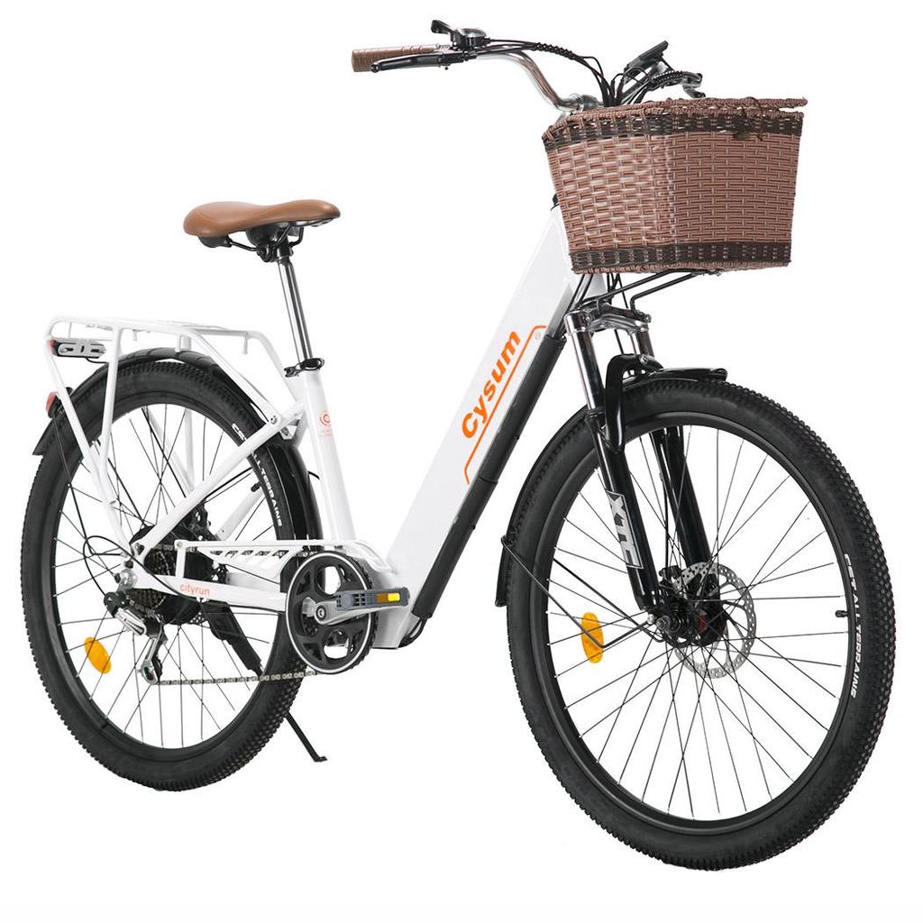 Cysum Cityrun-26 Adult Electric Bike 250W Motor 36V 10AH Battery 26 Inch Urban Commuting E-Bike Ideal for City Riding Daily Travel