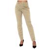 Women Summer Pants Mid-rise Button Zipper Fly Straight Leg Long Trousers with Pockets Solid