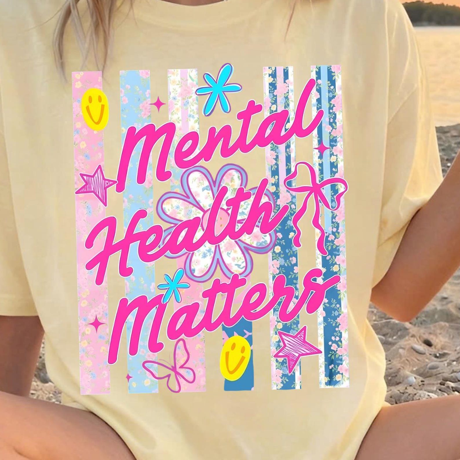 Striped Mental Health Shirt, Words Matter Speak Kindness, Affirmations Shirt, Inspirational Shirt, Summer Mental Health, Positive Saying Tee L