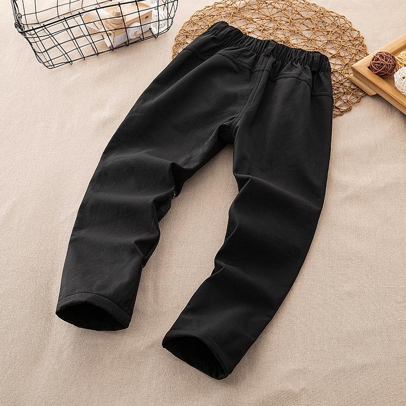 Children's Autumn/Winter Windproof Softshell Pants - Fleece-Lined, Warm, for Boys & Girls, Ideal for Outdoors, Hiking, and Jogging.