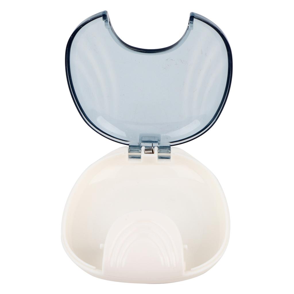 Orthodontic Retainer Case Portable Waterproof Mouthpiece Denture Box ContainerGray White