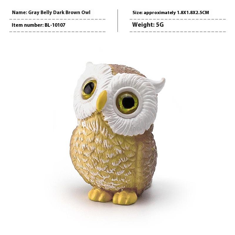 Wildlife Children's Science Education Cognitive Bird Model Simulation Owl Woodpecker Carving Ornament Toy