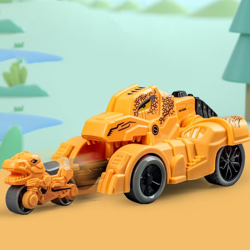 New Dinosaur Tank Inertia Glide Ejection Car Simulation Shape Boy Girl Parent-child Interactive Educational Toy White
