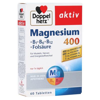 Doppelhertz Aktivní Hořčík 400+B1+B6+B12+Kyselina listová 60ks