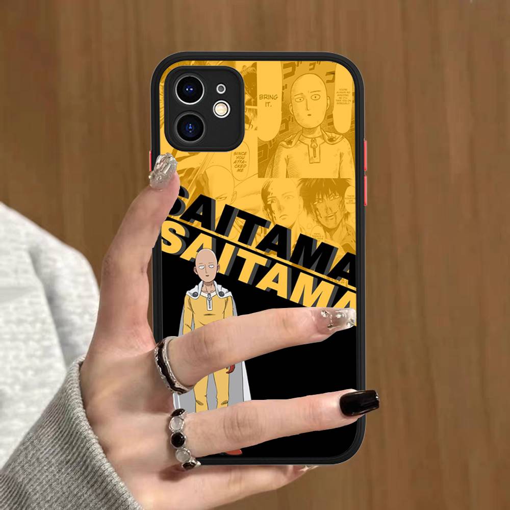 

Superhero Anime One Punch Man Phone Case For IPhone 16 15 14 13 12 11 Pro Max Plus X XS MAX Black Matte Phone Fundas iphone 14