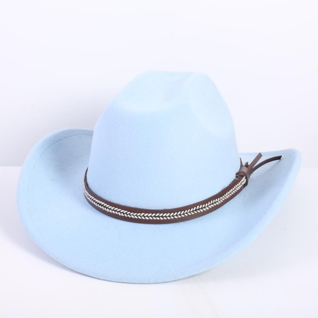 Beliebte europäische und amerikanische Mode OL-Stil einfarbiger Cowboyhut Herren und Damen High-End Zylinder Jazzhut Filzhut