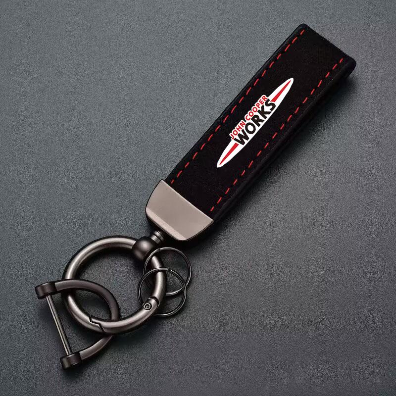 Portachiavi per Auto in Pelle di Vitello Lega di Zinco Accessori Portachiavi Auto Per MINI Cooper R56 F56 R50 JCW Cabrio Aceman Countryman Clubman WORKS  rdxzk11