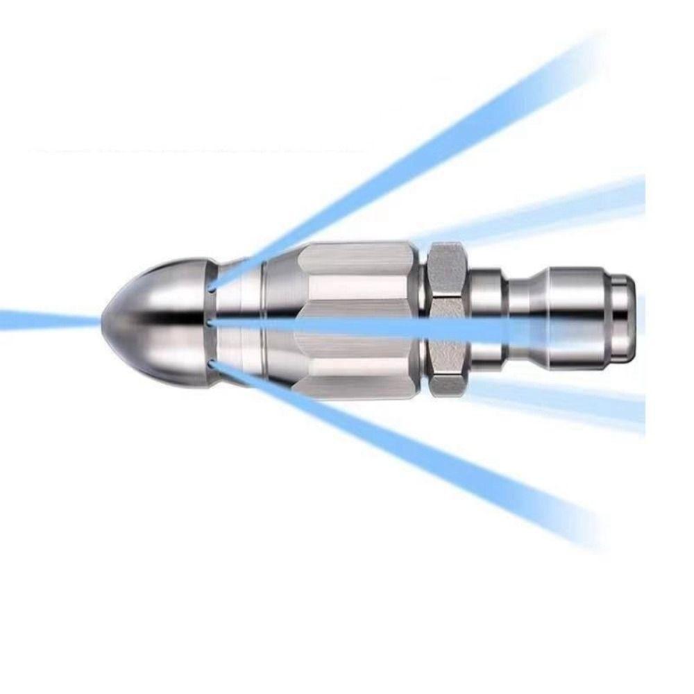 Stainless Steel Sewer Jetter Hose Nozzle Water Rat Head Rotating Nozzle High-pressure Nozzle Home
