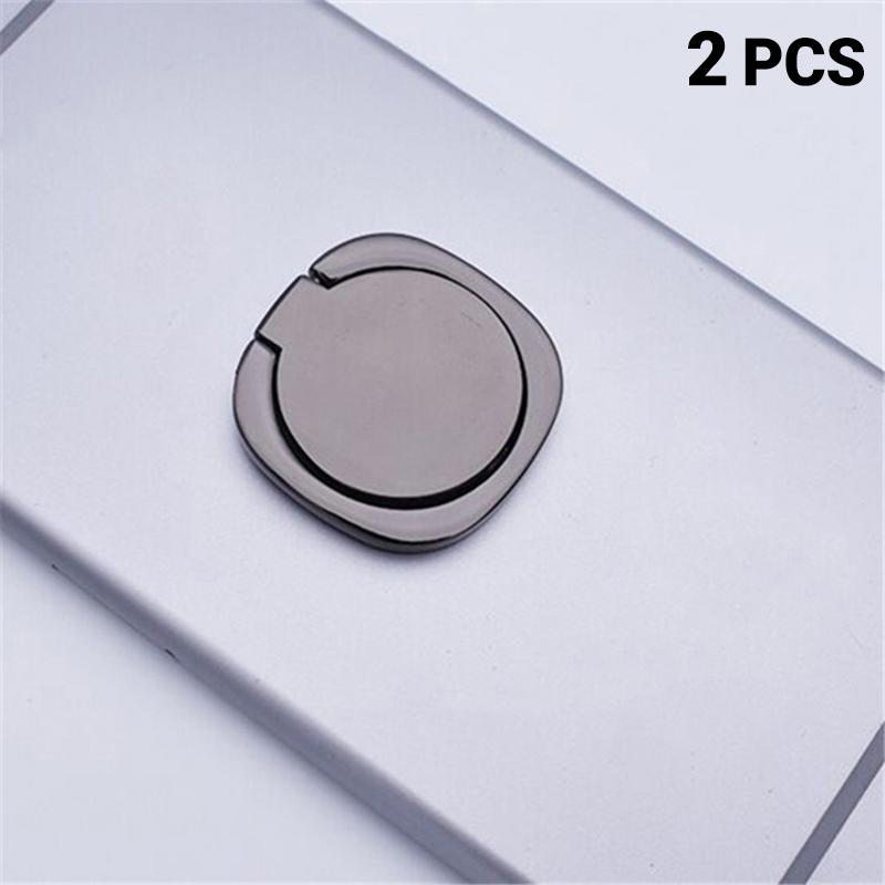 Metal Phone Finger Ring Holder 2Pcs 360° Rotation Strong Sticky Adhesive Anti-drop Stand for Smartphone Daily Carry