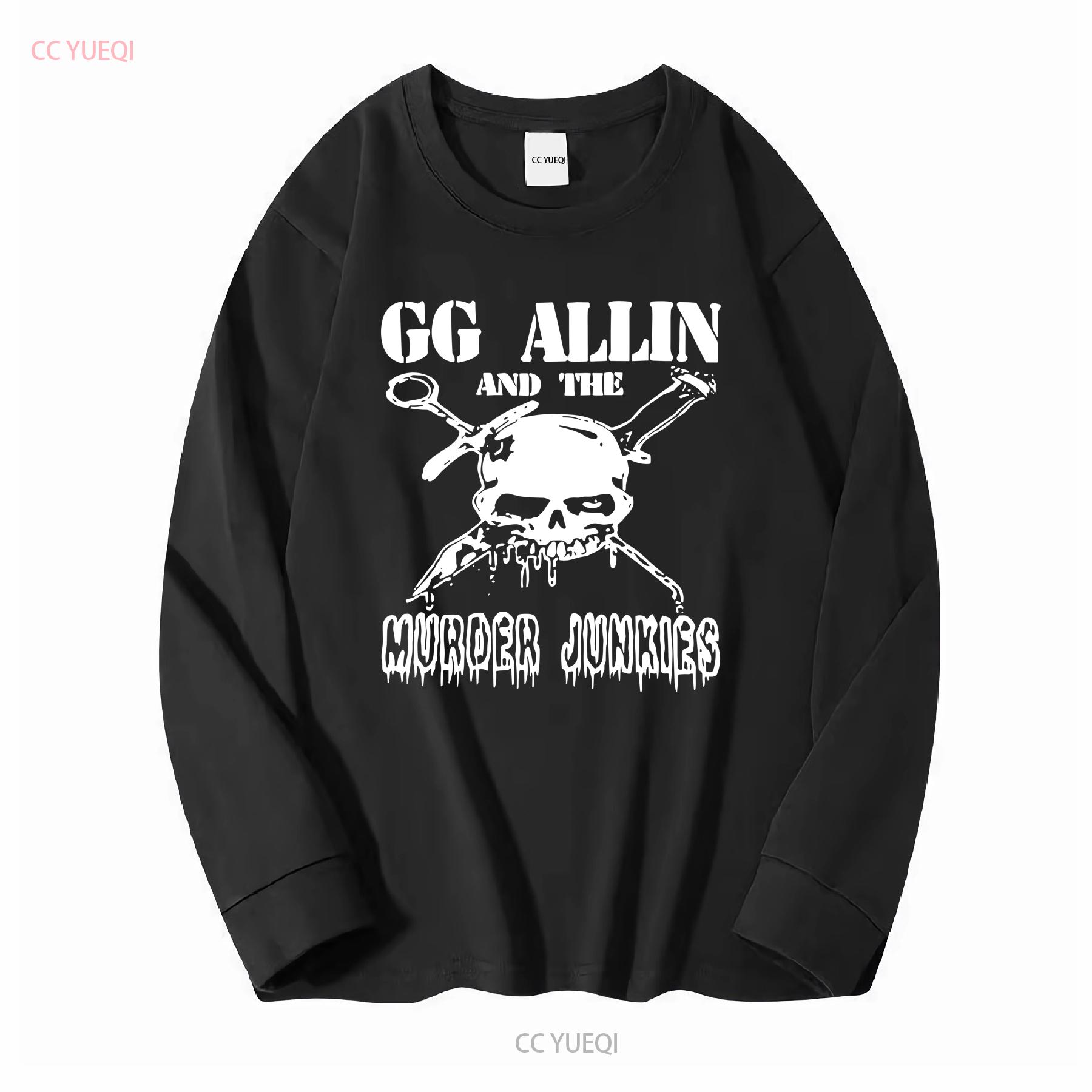 

Футболка 80-х GG allin для фанатів Чорна NB263 з довгими або короткими рукавами вінтажна Прана вуличний стиль Універсальна Стильна Повсякденна М яка M