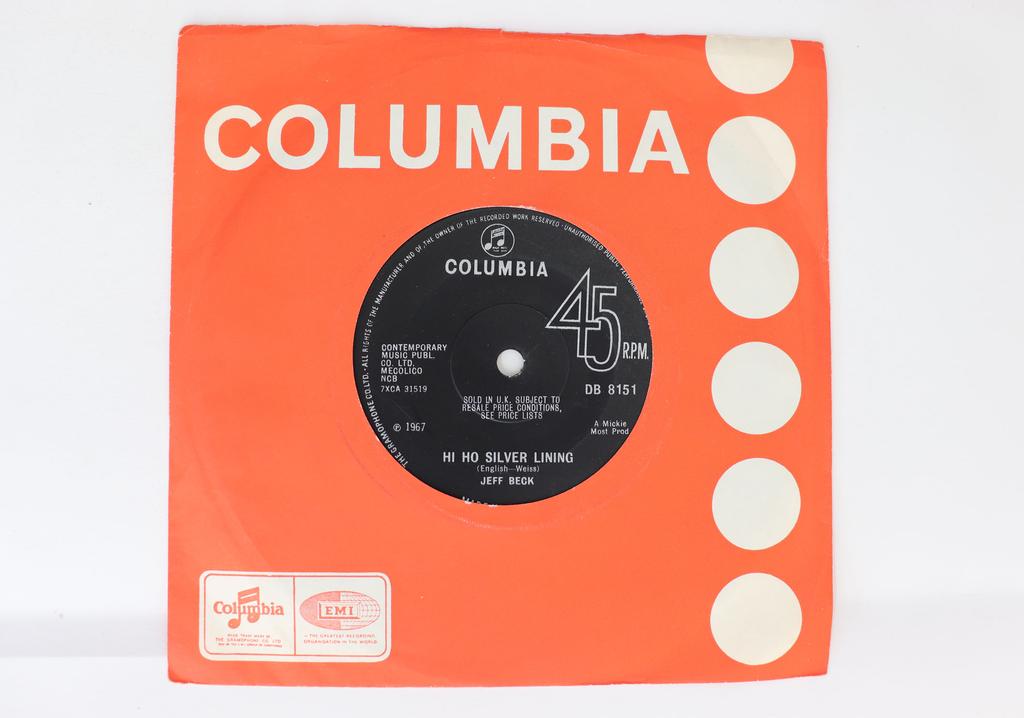7inch Record JEFF BECK - Hi Ho Silver Lining / Bolero DB8151 COLUMBIA 1967 UK Rock Used
