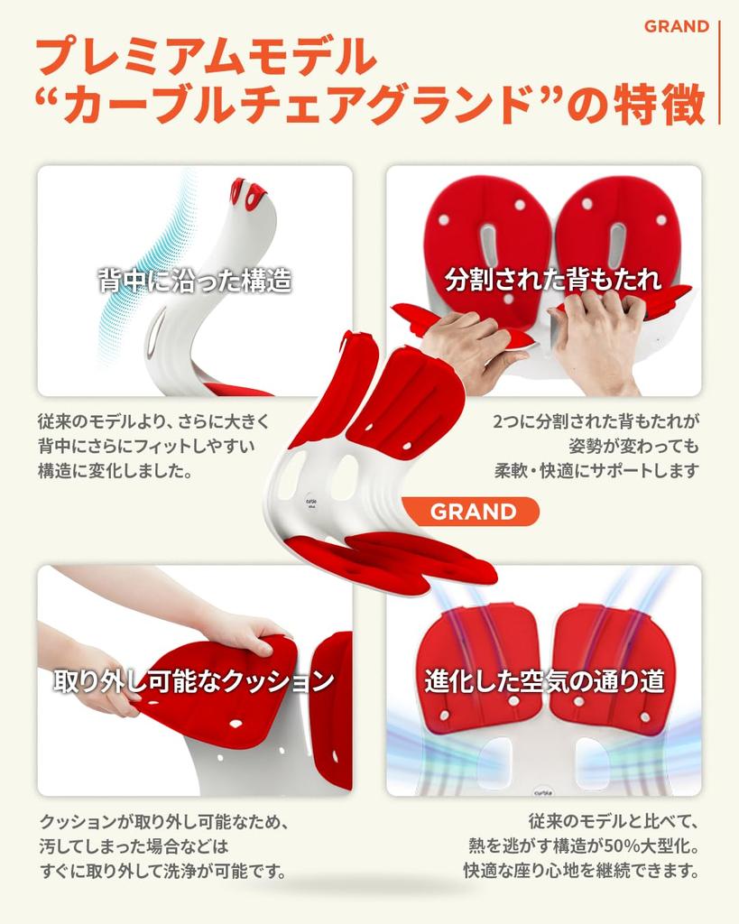 Curved Chair Grand Premium Posture Pelvis Hunchback Support Chair for Lower Back Pain Pelvic Distortion Lightweight Chair Seat Cushion Office Desk