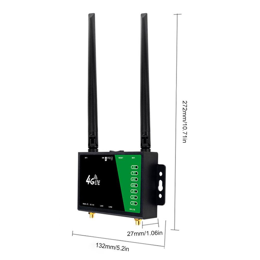 WiFi Router with SIM Card Slot 4 Antennas 4G Wireless WiFi Router 150Mbps Firewall Protection 4G LTE CPE Router for Home Office
