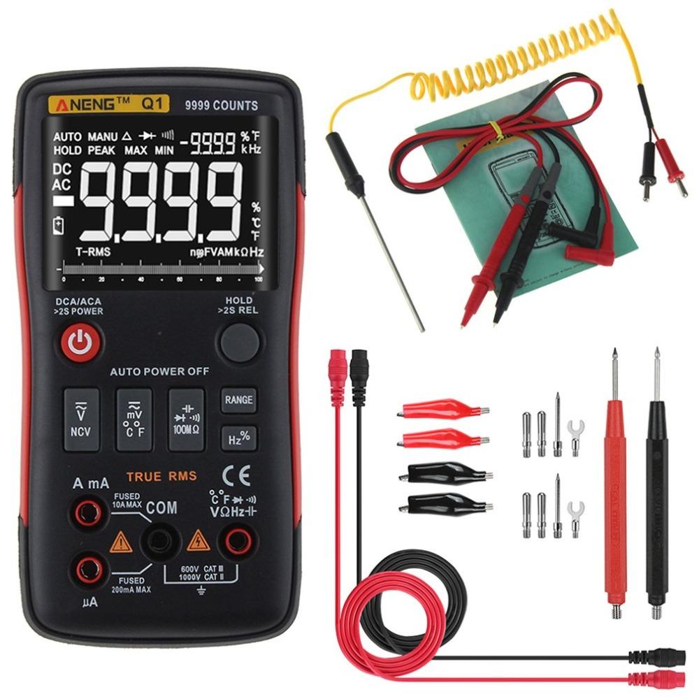 ANENG Q1 True-RMS Digital Multimeter Button 9999 Counts with Analog Bar Graph XI(Not Including Battery)(FFF2142)