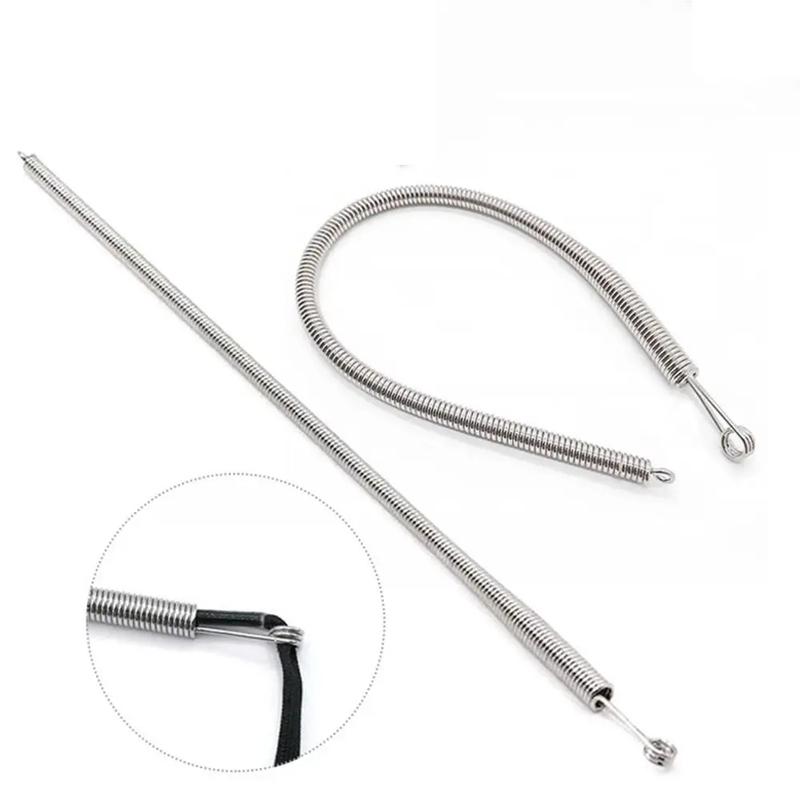 2pcs Flexible Rope Threader Tool Bendable Spring Pants Hoodies Elastic Band Lace Cord Drawstring Thread DIY Sewing Accessories