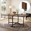 Elegante Moderne Minimalistische Eettafel - Uitschuifbaar 120 cm x 80 cm, opvouwbare en opbergbare tafel, steun van hoogwaardige legering, walnoothoutkleur
