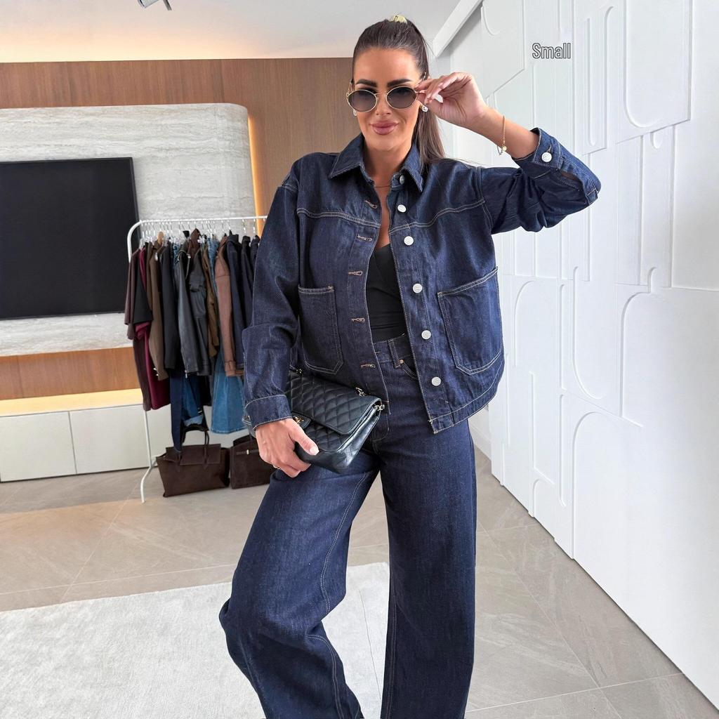 Casual Blue Washed Denim Women's Jacket, Style 89234 (Europe & America)