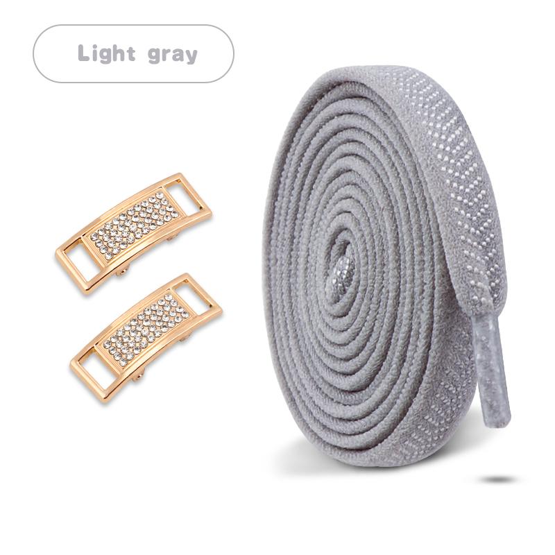 Elastic Laces Sneakers Tennis No Tie Shoe Laces Gold Diamond Buckle Shoelaces Without Ties Flat Shoelace for Shoes Accessories