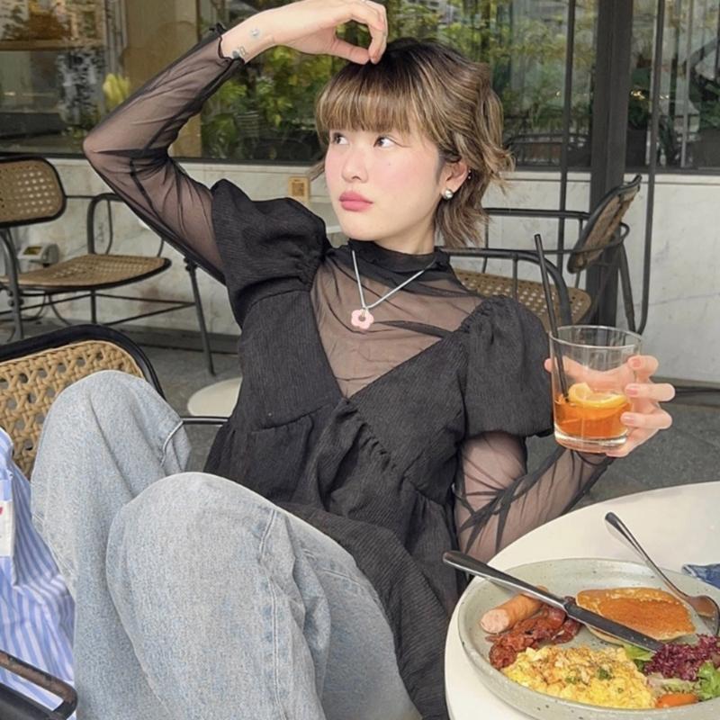 Acrylic Flower Pendant Charm Necklace Wax Line Clavicle Chain Sweet Fashion Choker Neckchain Jewelry Gift for Women Girl