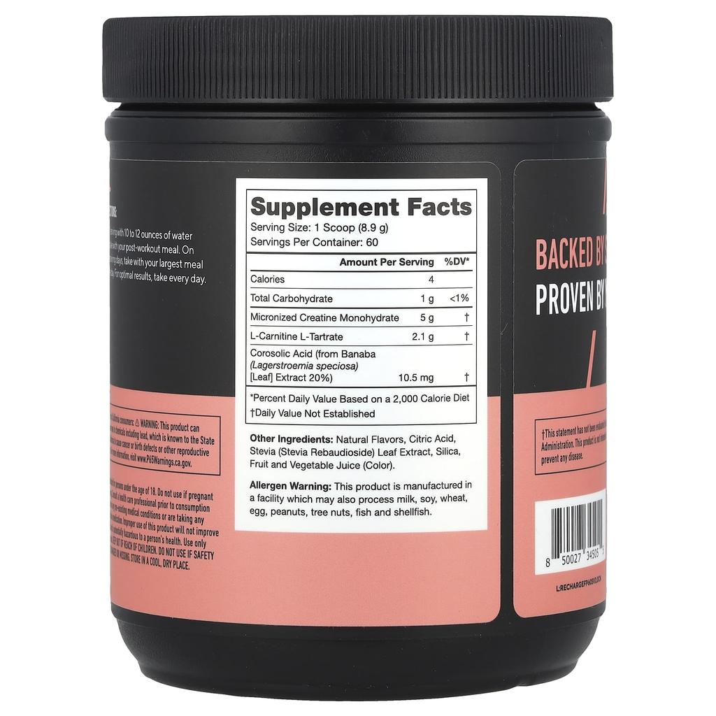 Legion Athletics, Recharge, Post-Workout Drink, Fruit Punch, 1.18 lbs (534 g)