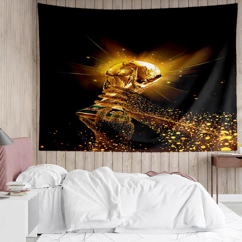 World Cup Trophy Design Printed Printed Tapestry, for Bedroom,Livingroom, Dormitory, Large Wall Decor, Fabric Decor Fan Birthday Gifts