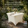 Stretch Spandex Square Tablecloth Washable Solid Color Fitted Table Cloth Wrinkle Resistant Elastic Table Cover Banquet