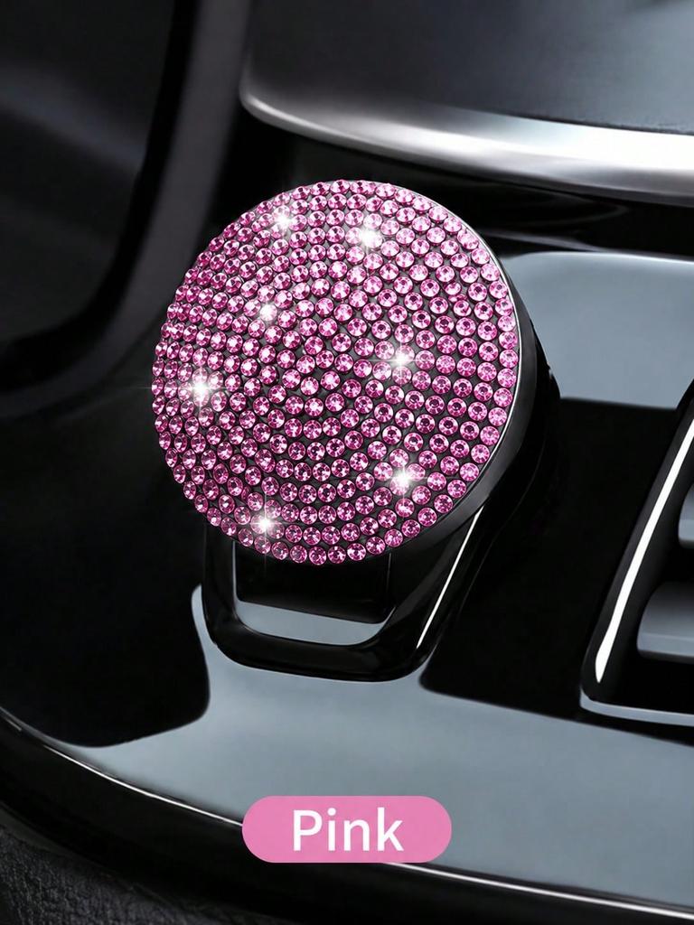 Diamond Crystal Car One Button Start Cover, Bling Ignition Switch Ring Sticker, Protective Decor Modification Accessories for Wo