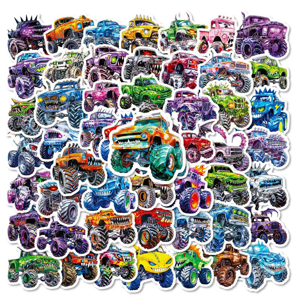 56 Wild Monster Truck Stickers Domineering Giant Tires Colorful Appearance Trendy Play Style Personality Decoration