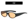 Trendy Y2K Cycling Oval Sunglasses Outdoor Sports Shades Millennium Futuristic Sun Glasses UV Protection Street Eyewear Shades