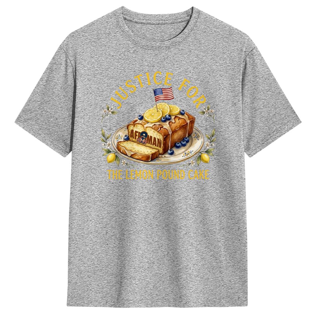 AfroUnisex Justice for Lemon Pound Cake T Shirt Leisure T Shirts ShortSleeve Y2K Basic Tshirt Summer Cotton Oversize Top Tees