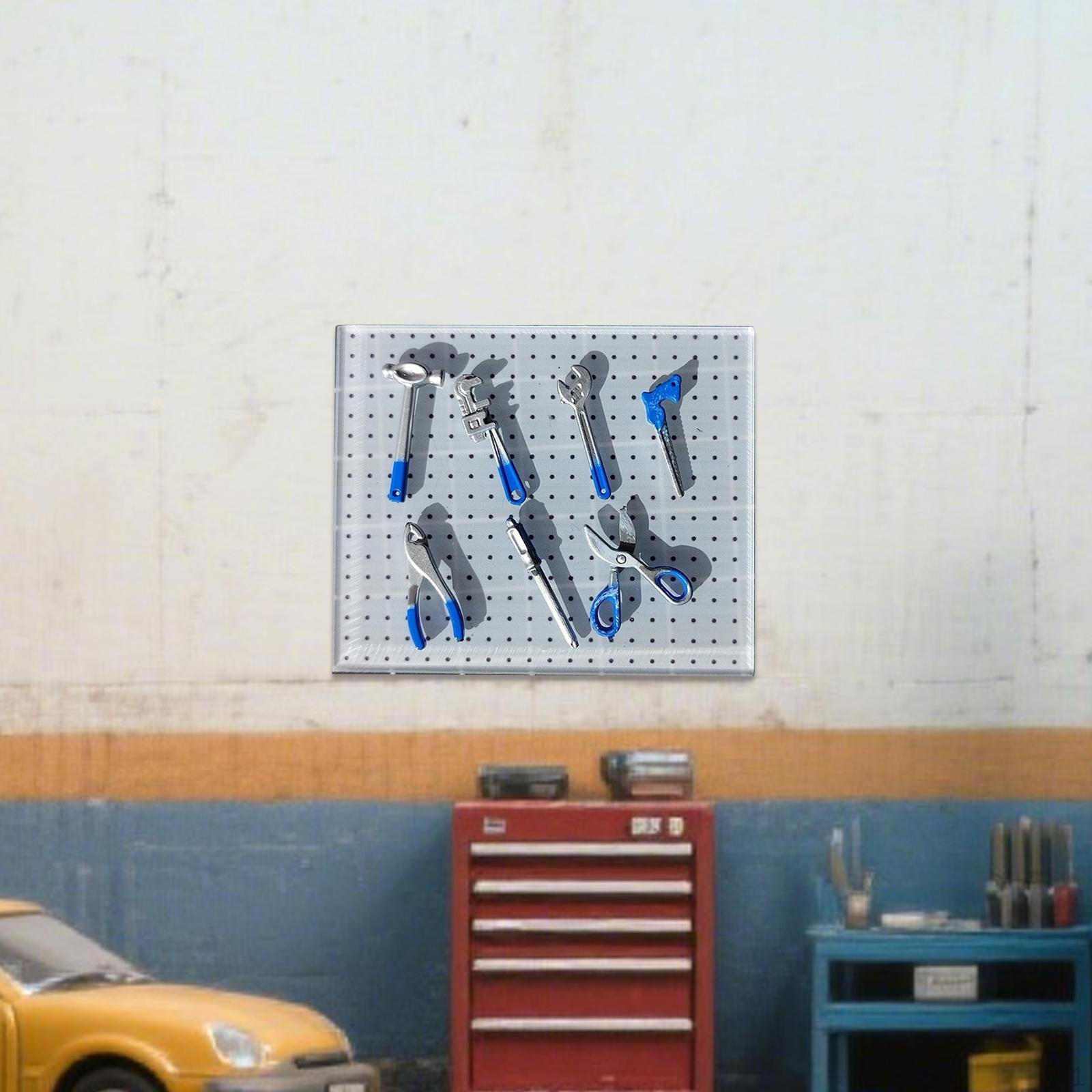 

Коллекция гаражных инструментов масштаба 1/64 из 8 штук с перфорированной панелью для DIY проектов синий