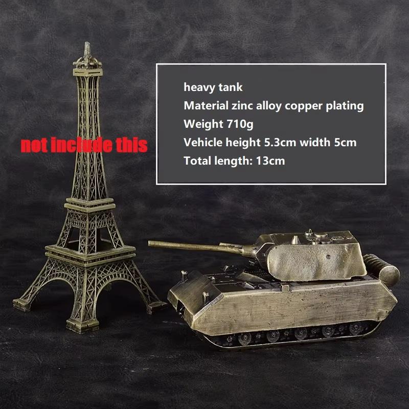 Alloy Tank 1 / 72 All Metal Military Tank Model Ornament Non Scrollable Home Decoration with Woodbox