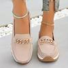 Plus Size Shoes 36-44 Casual Flat Loafers with Metal Buckles Women's Single Shoes Mom Shoes All-Season Loafers