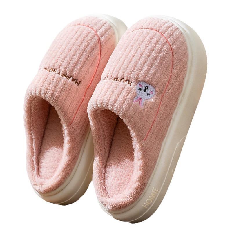 JINGRUIXIANG Winter Fuzzy Cotton Slippers
