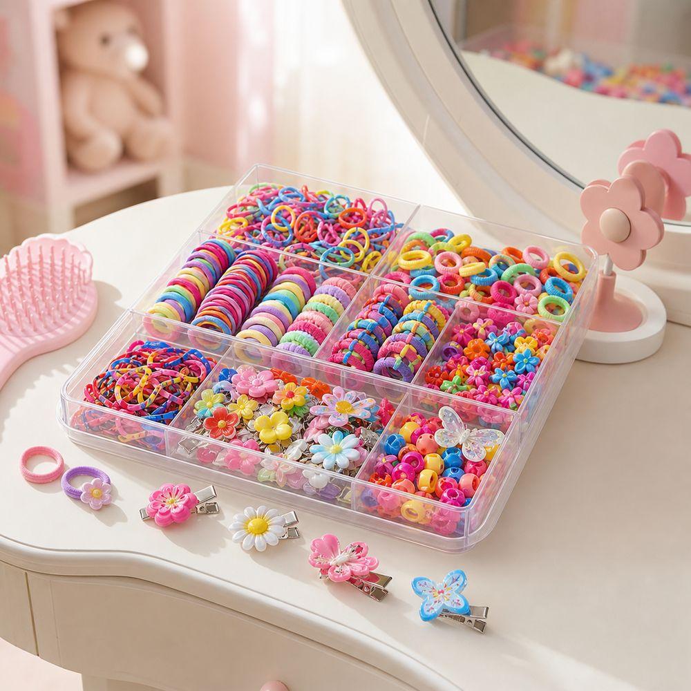 155/577Pcs Colorful Girls Hair Bands No Hurt Hair Hair Clips Kids Hair Accessories Girls Children