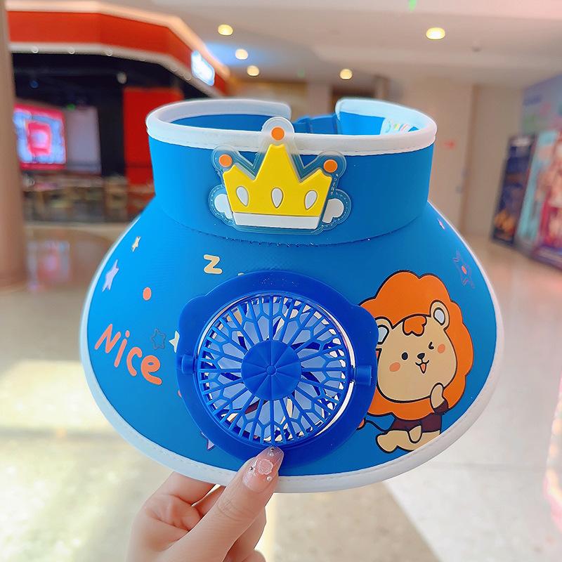 Sonnenhut mit Ventilator Kinder Sonnenschutzhut Jungen und Mädchen Sommer UV Zylinder Baby Sonnenhut