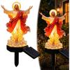 Estatua de Jardín Cristiana Iluminada de Jesús Alimentada por Energía Solar LED Impermeable Figura para Jardín Patio Césped Decoración Exterior Iluminada