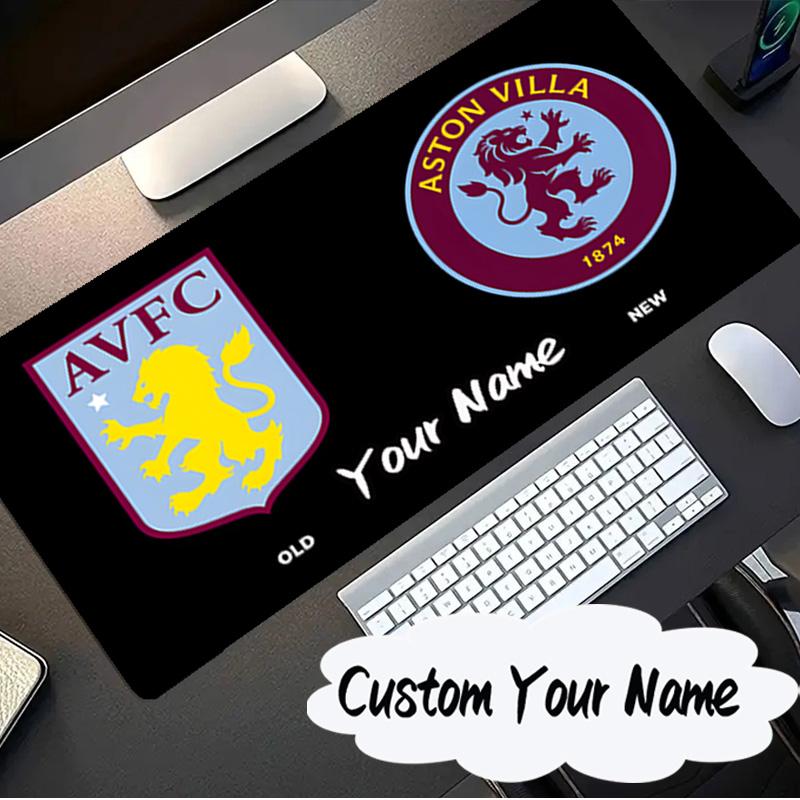 Custom Name Mouse Pad Aston Villa Fc Crest Mouse Pad, Gaming Mouse Pad, Keyboard Pad, Desk Decor for Computer Notebook Fan Birthday Gift