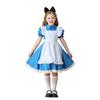 Costum Albastru Alice în Țara Minunilor Halloween pentru Copii Petrecere Lolita Rochie Menajeră Cosplay Costum Carnival Fancy Fete