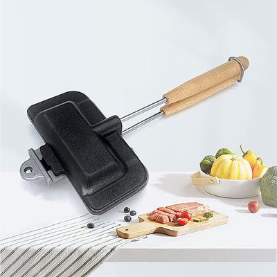 1Pc Double-Sided Sandwich Pan Non-Stick Portable Foldable Grill Frying Pan For Bread Toast Breakfast Machine Pancake Maker