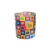 Bougie En Verre Pop Art Ø7.5cm H8.4cm Coeurs Magic Lights