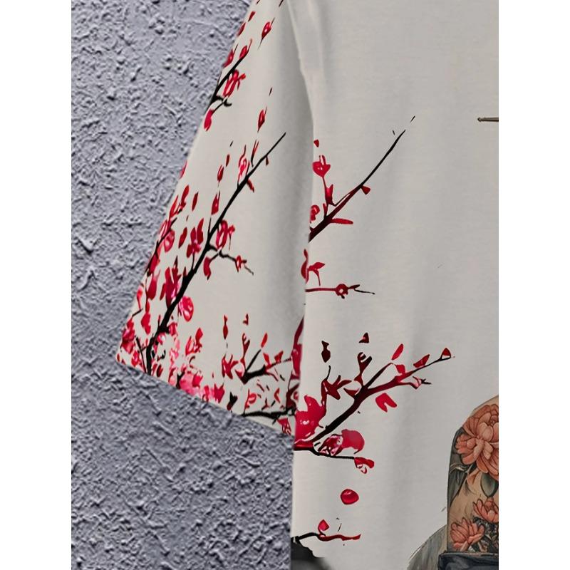 Men's Short Sleeved 3D Printed Cartoon Female Warrior Pattern T-shirts Casual Round Neck Short Sleeved Fashion T-shirts