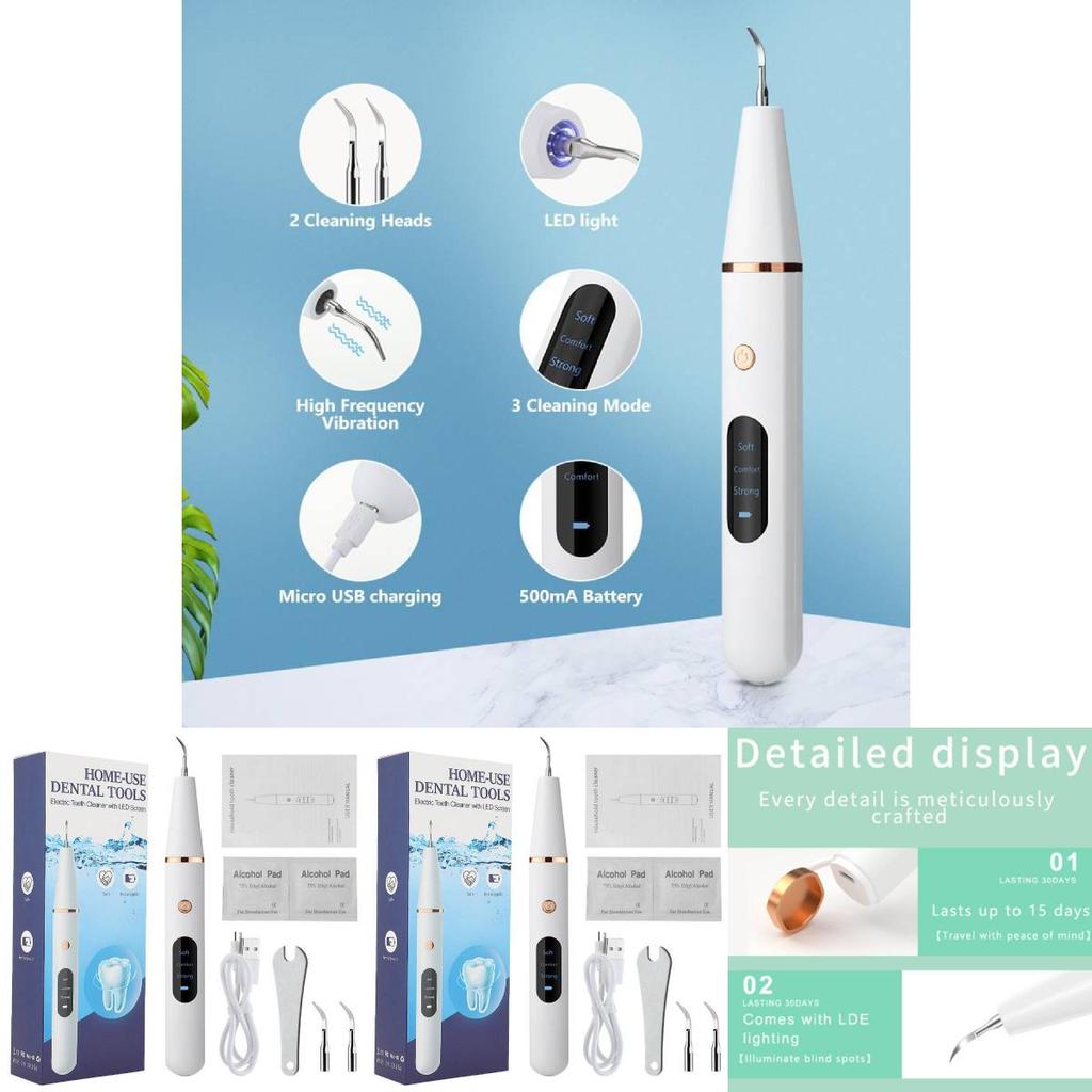 Ultrasonic Dental Cleaner For Removal Of Plaque And Tartar Professional Oral Hygiene Device For Home Use