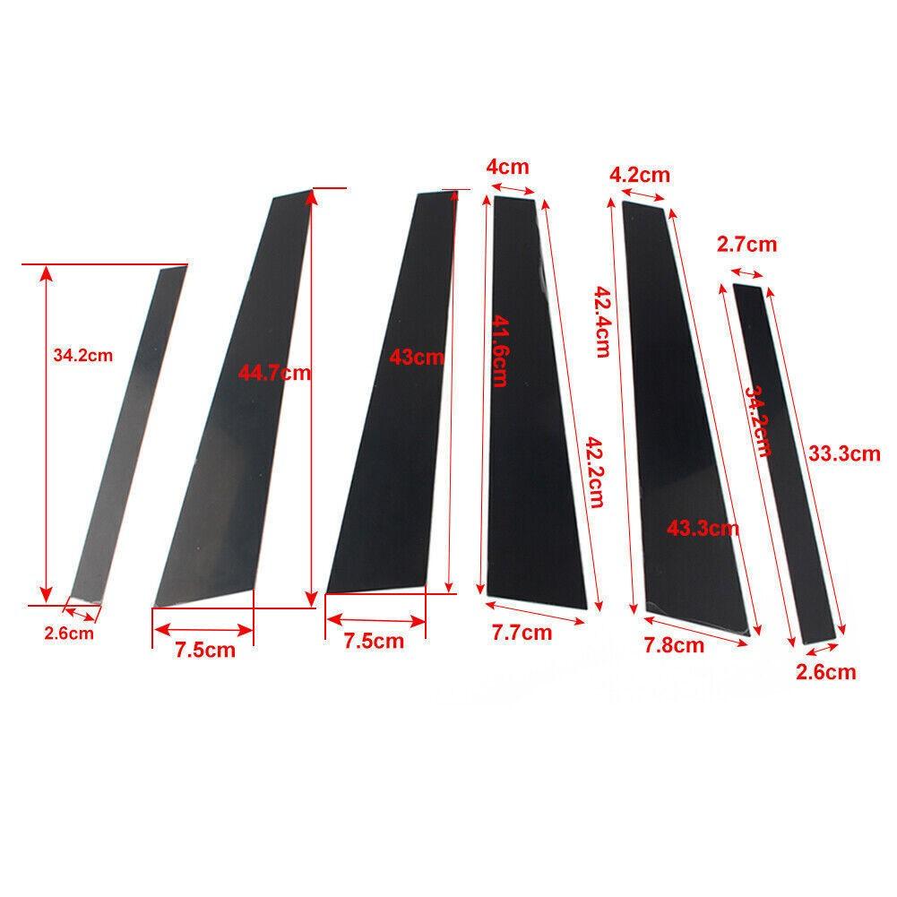 For BMW 5 Series E60 2004-10 Pillar Posts Door Piano Black Trim Decal Cover Kit