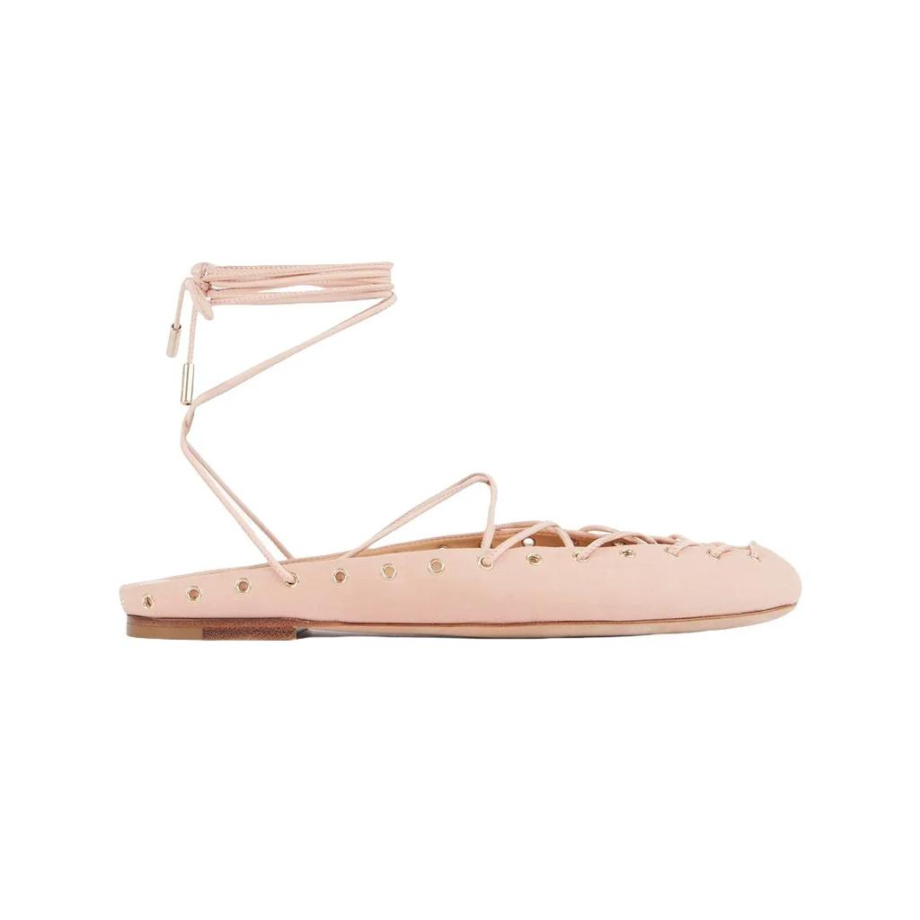 European and American Niche Light Luxury Retro Back Hollow Cross Tie Round Toe Fashion Roman Sandals Women's Ballet Shoes