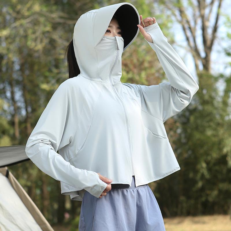Sunscreen Clothing Women's 1011 New Summer Outdoor Cycling Ice Silk Breathable Sunscreen Clothing Thin Sunscreen Blouse Jacket