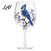 Spring Flower Theme Drinkware 3D Hummingbird Stemless Goblet Floral Pattern Elegant Decorative Glass Drinking Glasses for Tea Cup Garden Inspired