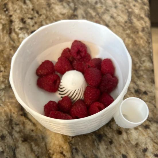 Turbo Fruit Washing Bowl 3D Printed Vegetables Cleaning Bowl with Strainer Fruit Washing Basket Basin for Berry
