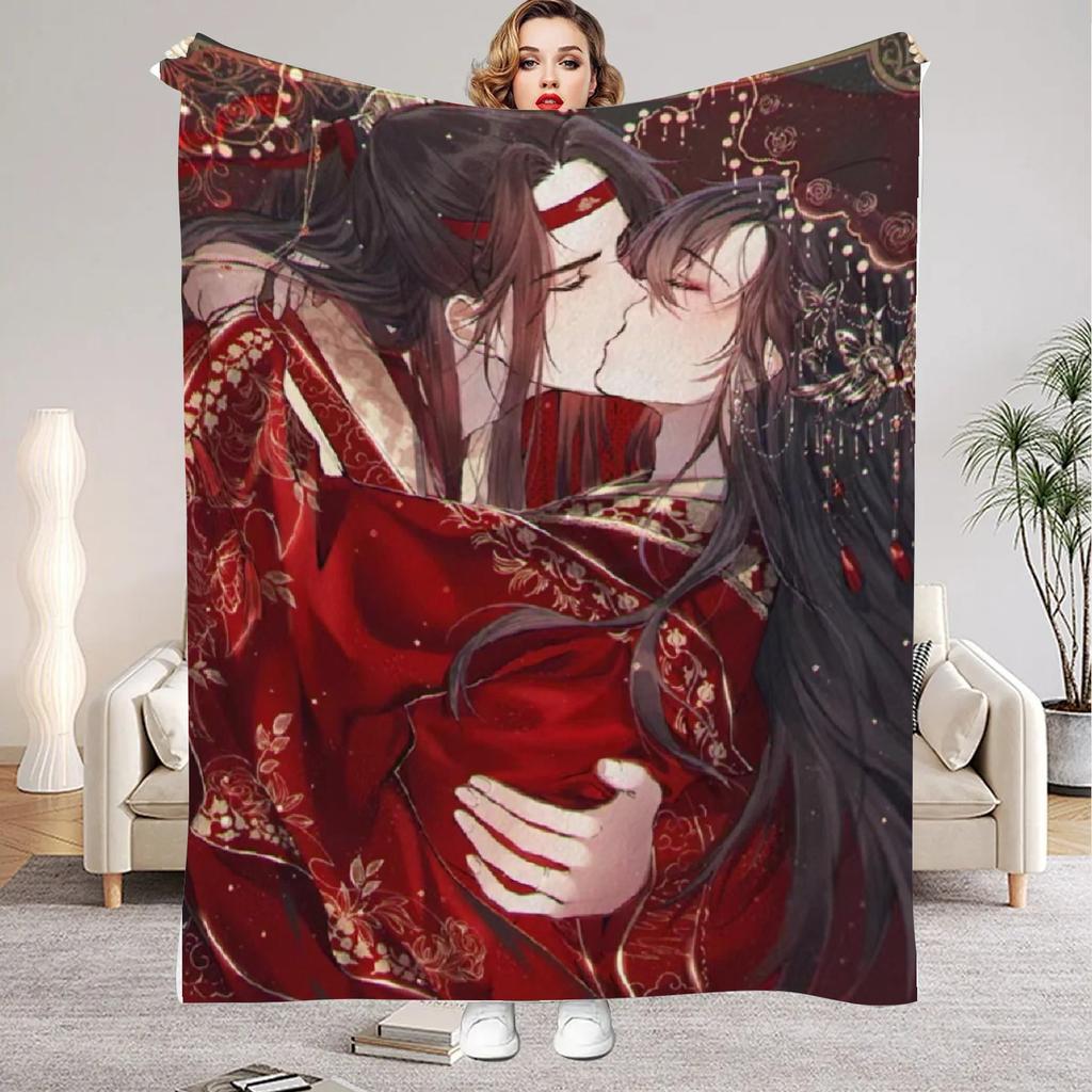Modaozushi W&L Printed Flannel Blanket for Home Living Room Bedroom Decor New Year Christmas Gift for Kids