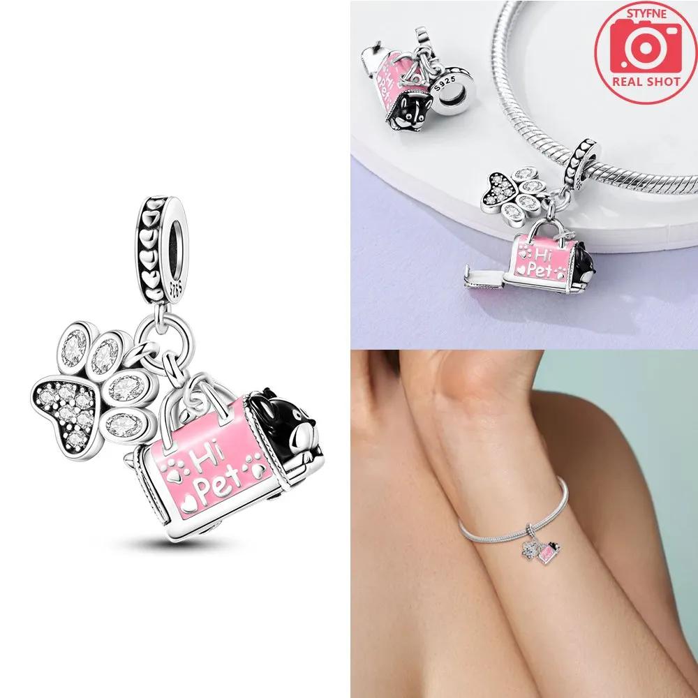 Rotating Cute Claw Pendant Copper Colors Charm Beads Fit Original Charms Bracelet Beads For Women Jewelry Making Gifts